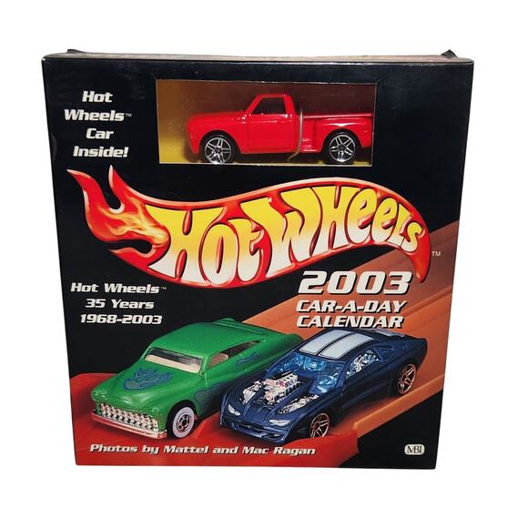 Hot Wheels 2003 Car-A-Day Calendar With Red '69 Chevy Pickup Brand New - Picture 1 of 6